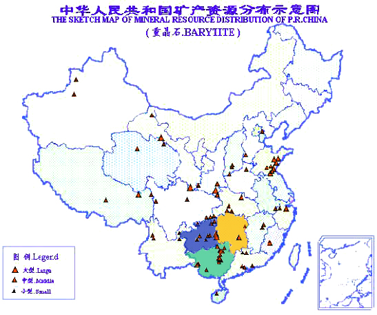 国内重晶石分布